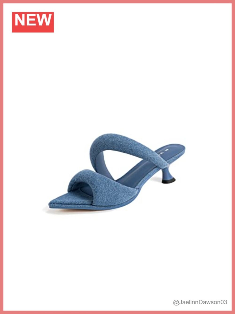 JW PEI Sara Vegan Leather Mule Heel Sandals Women's Slip On Mid Heel